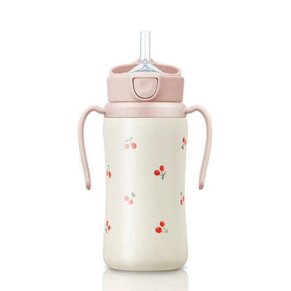 Grosmimi Stainless Steel Straw Cup with Flip Top - 10oz (300ml)