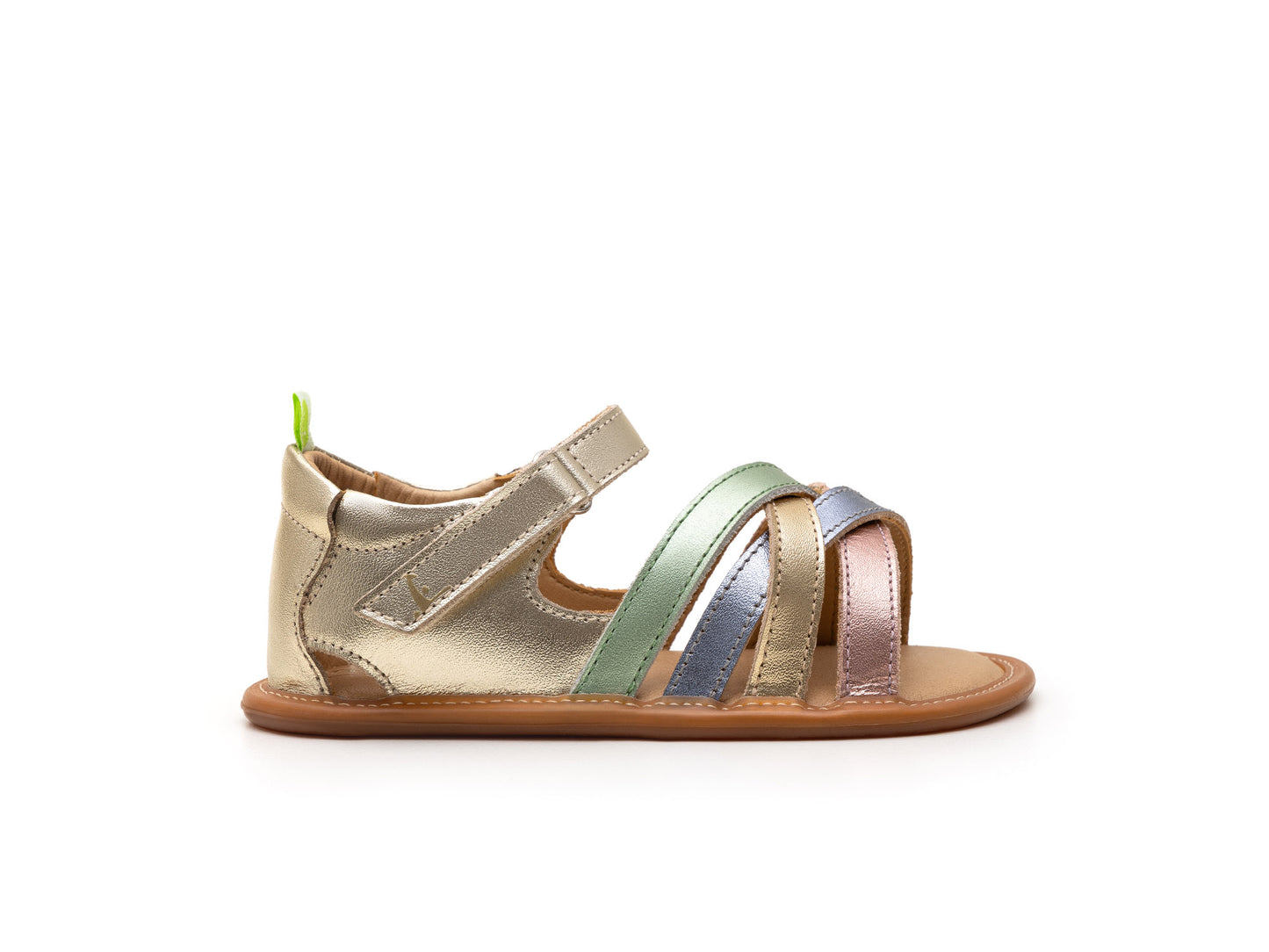 Toddler Sandals Criss Cross - Champagne/Metal Blue/Metal Green
