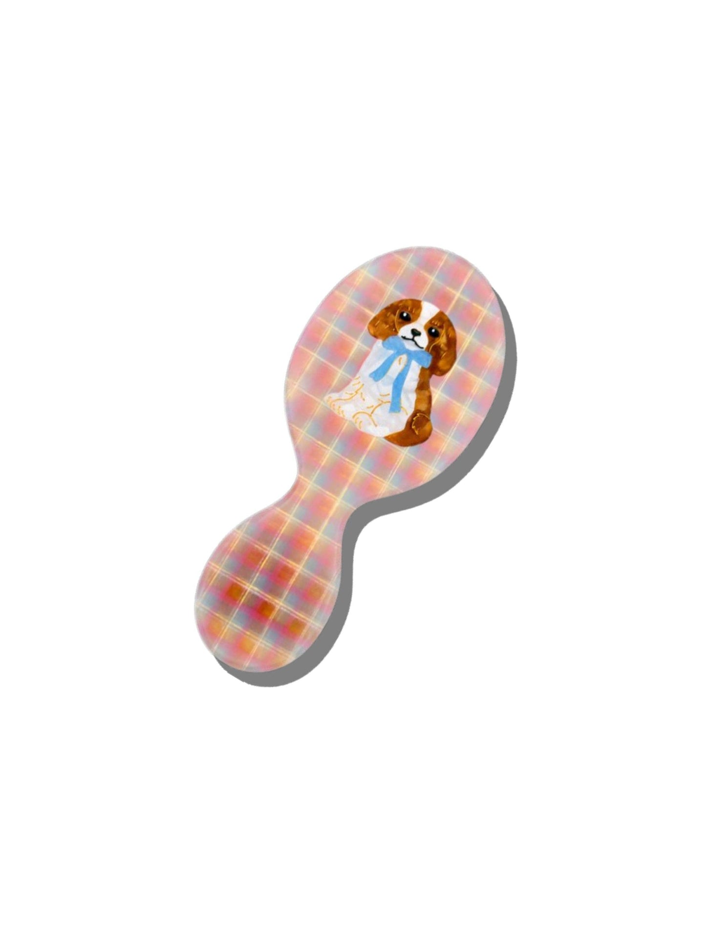 Hand-painted King Charles Puppy Handbag Hero Brush | Eco-Friendly