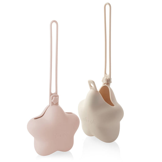 Ali+Oli Silicone Pacifier Case 2-pack Star (Blush & Sand)