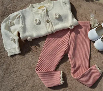 Annie & Charles® Organic Cotton Ruffle Leggings: Pink