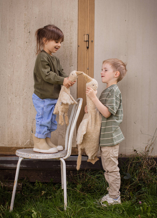 Cuddly animal Goose small | linen