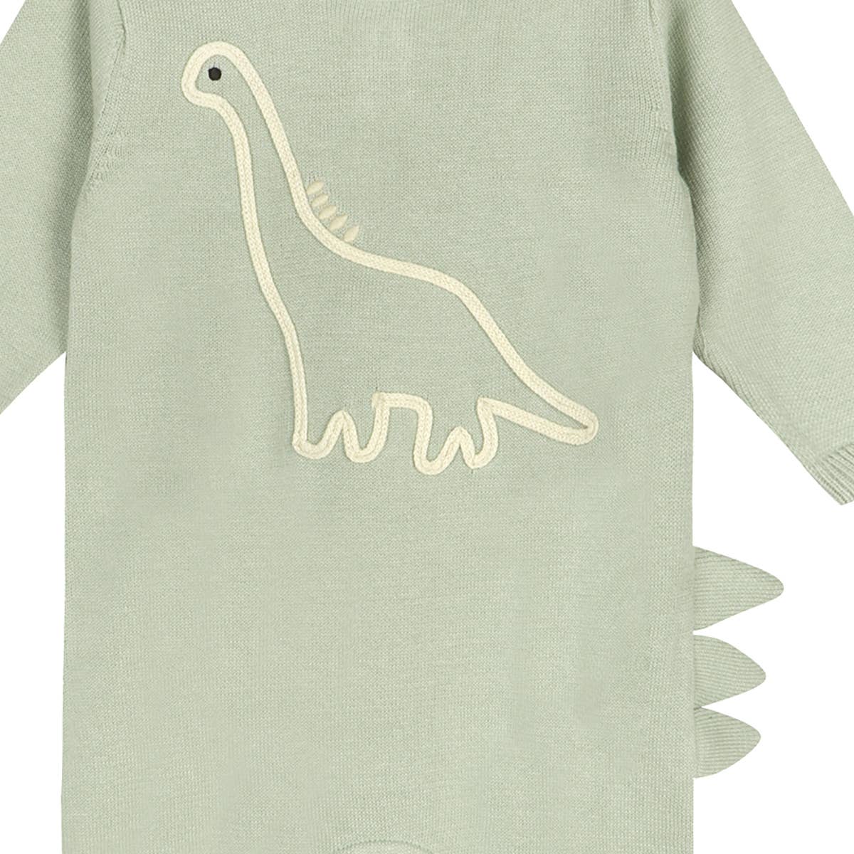 Dino Embroidered Baby Knit Jumpsuit (Organic Cotton)