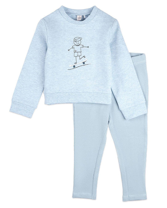 This Is How I Roll 2 Pc Legging Set: Cloud Blue / 2
