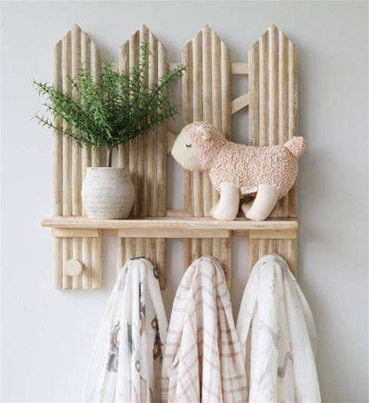 Charlie Farmhouse Wooden Fence Nursery Wall Shelf Decor