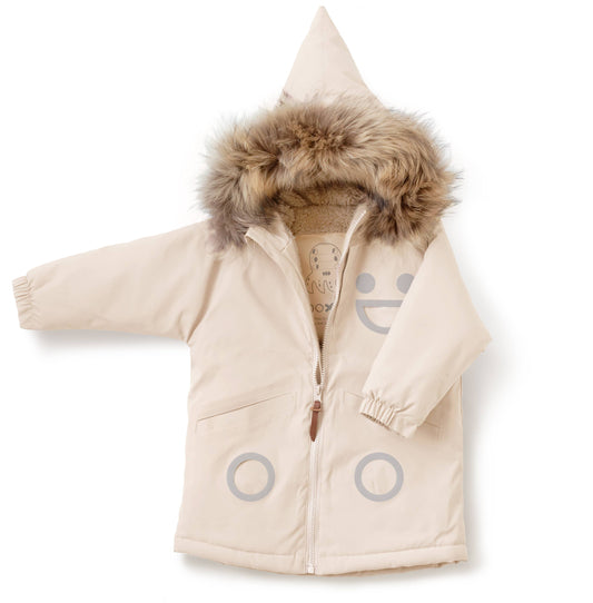 Warm Waterproof & Snowproof Kids' Winter Coat (Creamy White): 4Y (104cm)