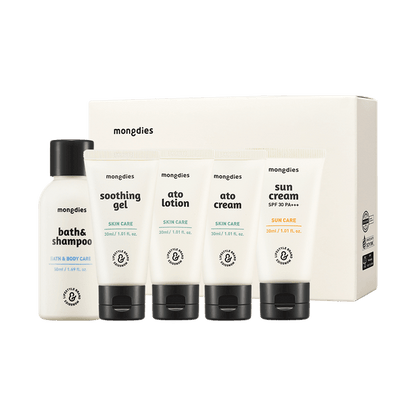 Mongdies Travel Kit 170ml | Mini Baby Skincare Set for On-the-Go | EWG Green