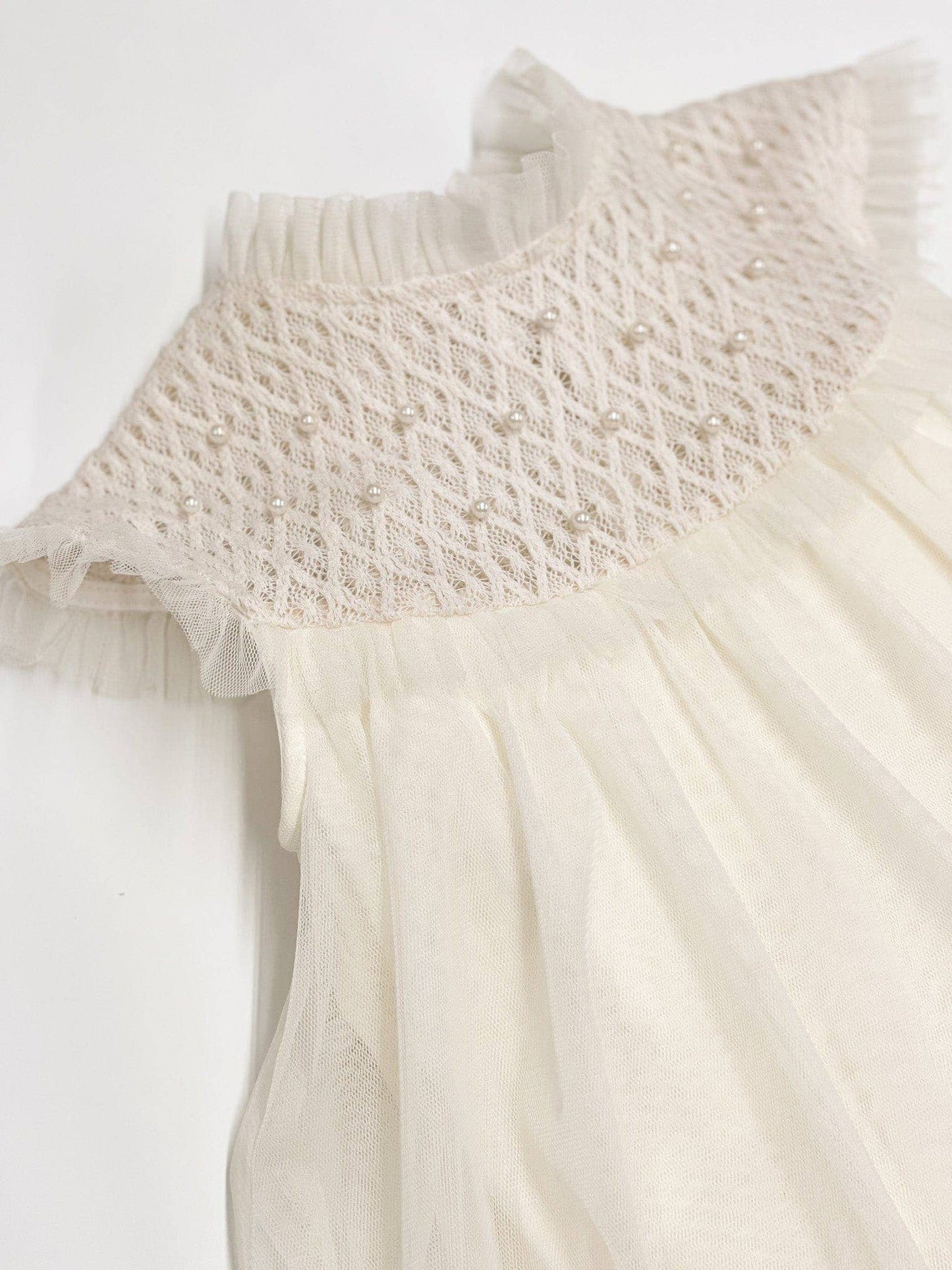 Bella Buttermilk Tulle Blouse and Bloomers Set: 12M