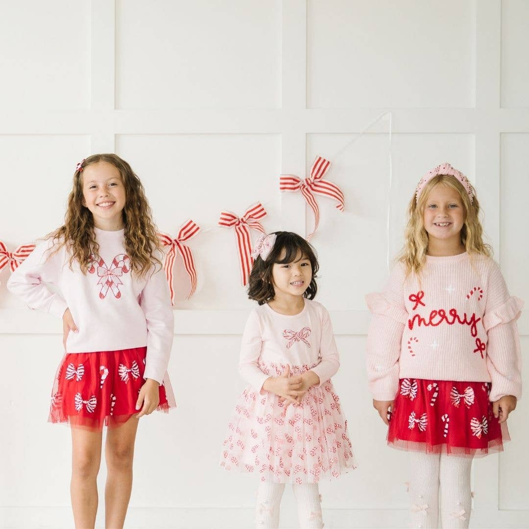 Candy Cane Coquette Sequin Christmas Tutu - Kids Clothing: 2-4Y