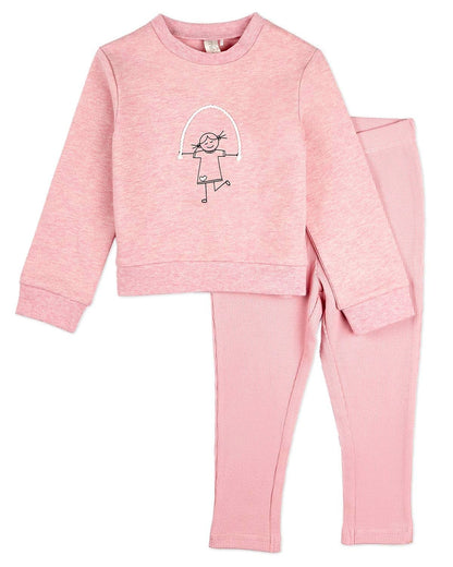 Catch Me If You Can, I'm Jumping Rope 2 Pc Legging Set: Rose Pink / 3