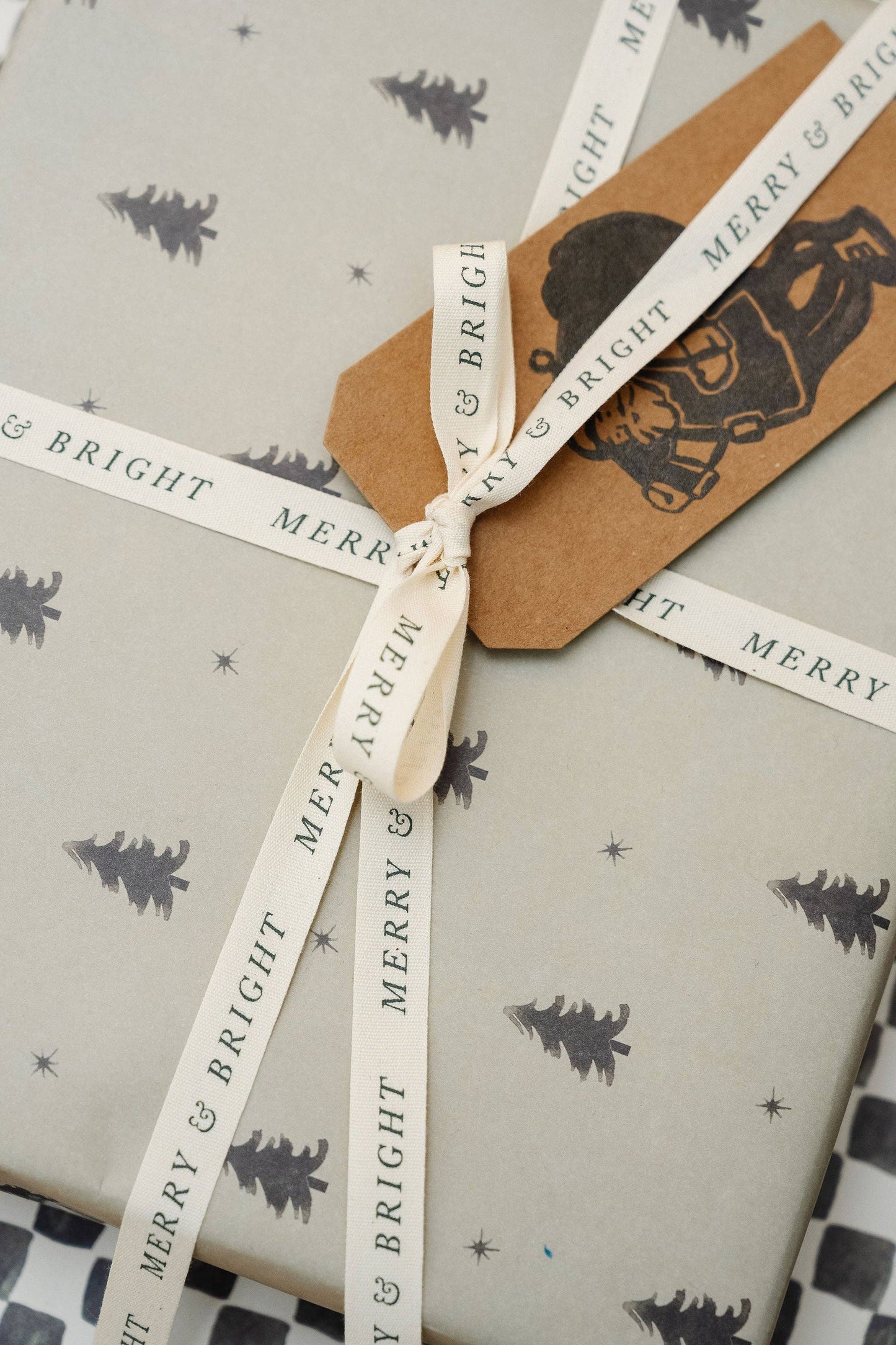 ‘Merry & Bright’ Cotton Ribbon