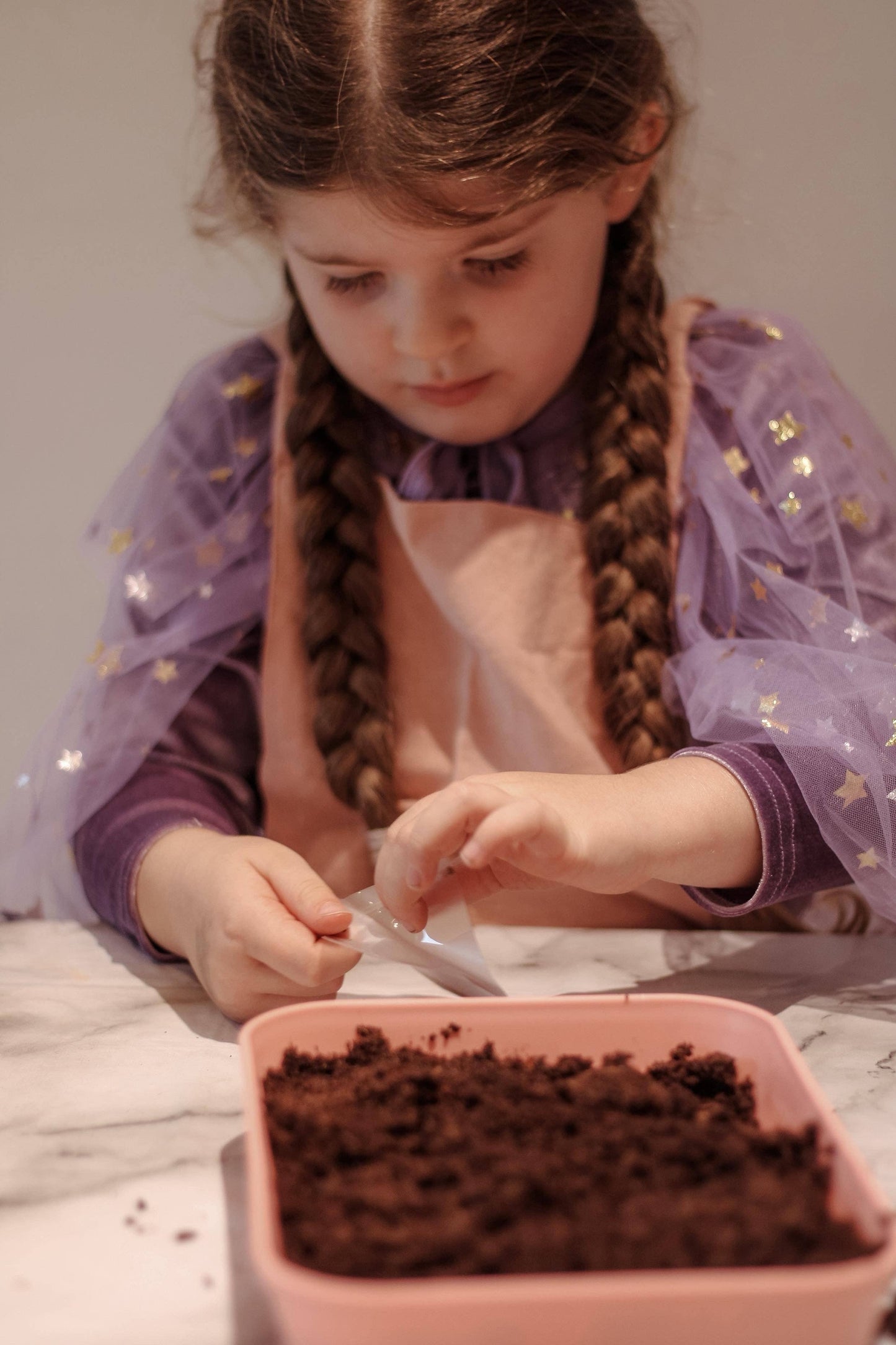 Fairy Gardening Kit for kids | Sensory Play set with Apron,Tray, Shovel, Fairies, Soil & Seeds | The Playmakers Co