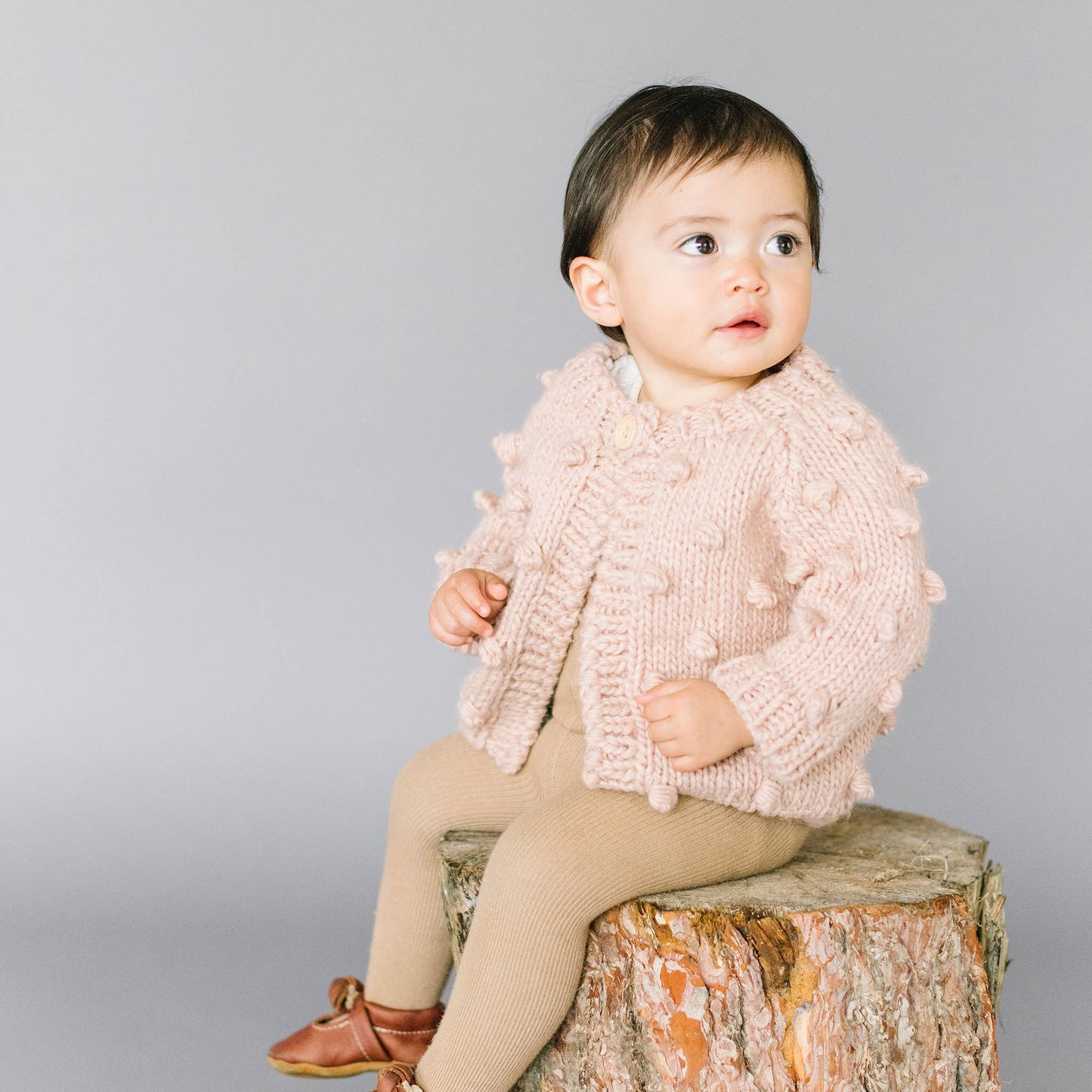 Popcorn Cardigan, Blush | Baby & Kids Valentine's Sweater: 6-12 mths