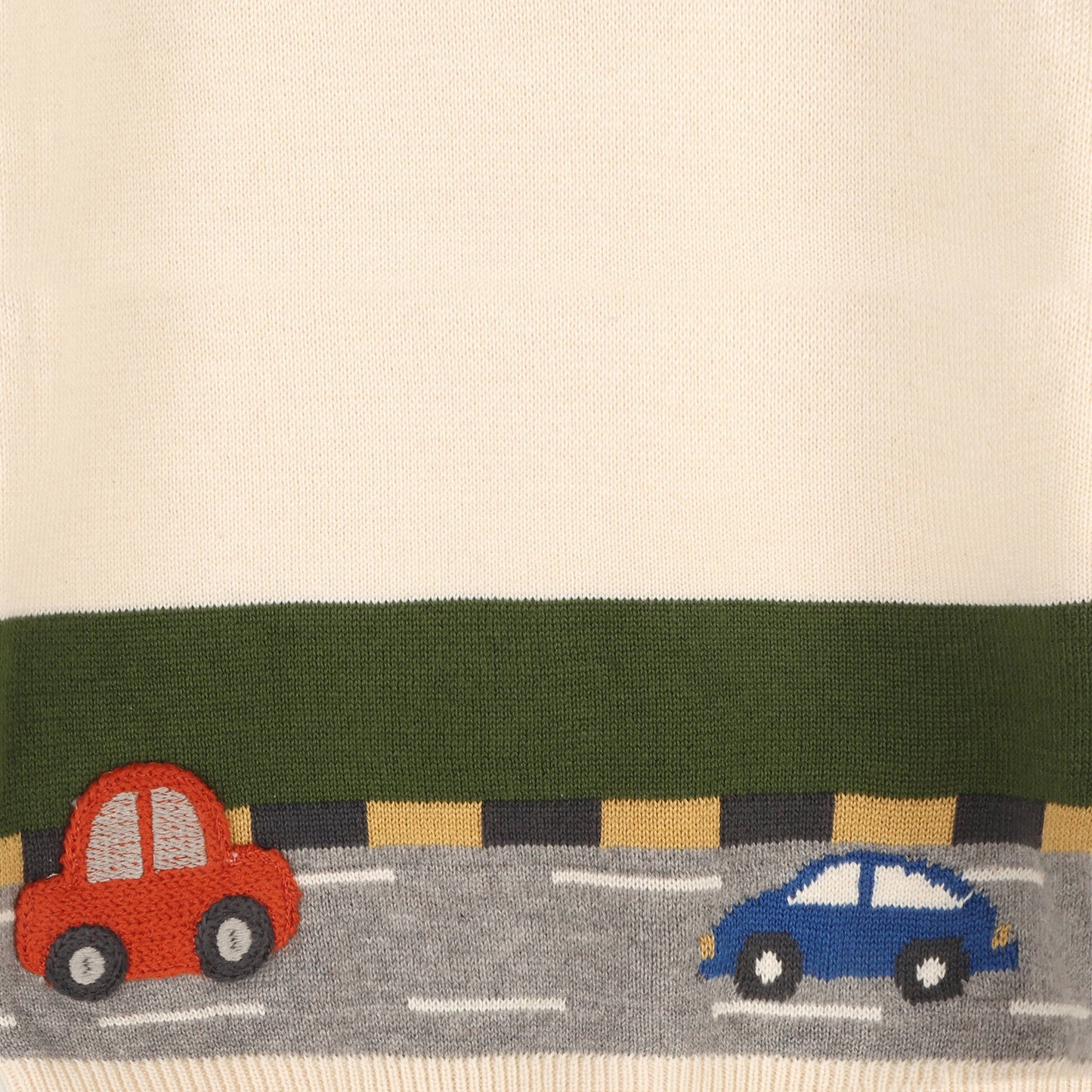 Cars Jacquard Knit Baby Raglan Sweater (Organic Cotton): Natural / 18-24M