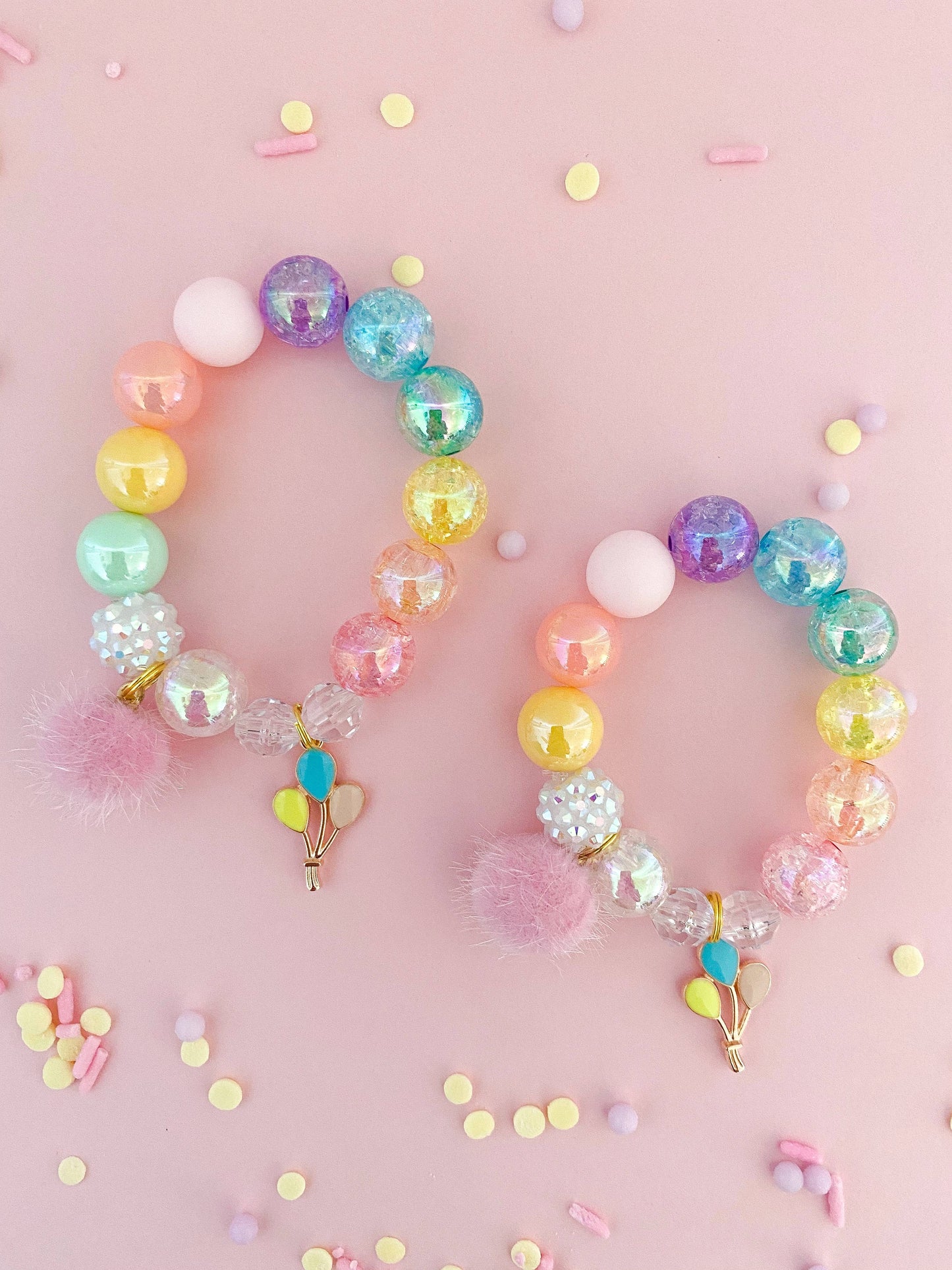 Pastel Balloon Kids Bracelet – Chunky Bead Party Jewelry