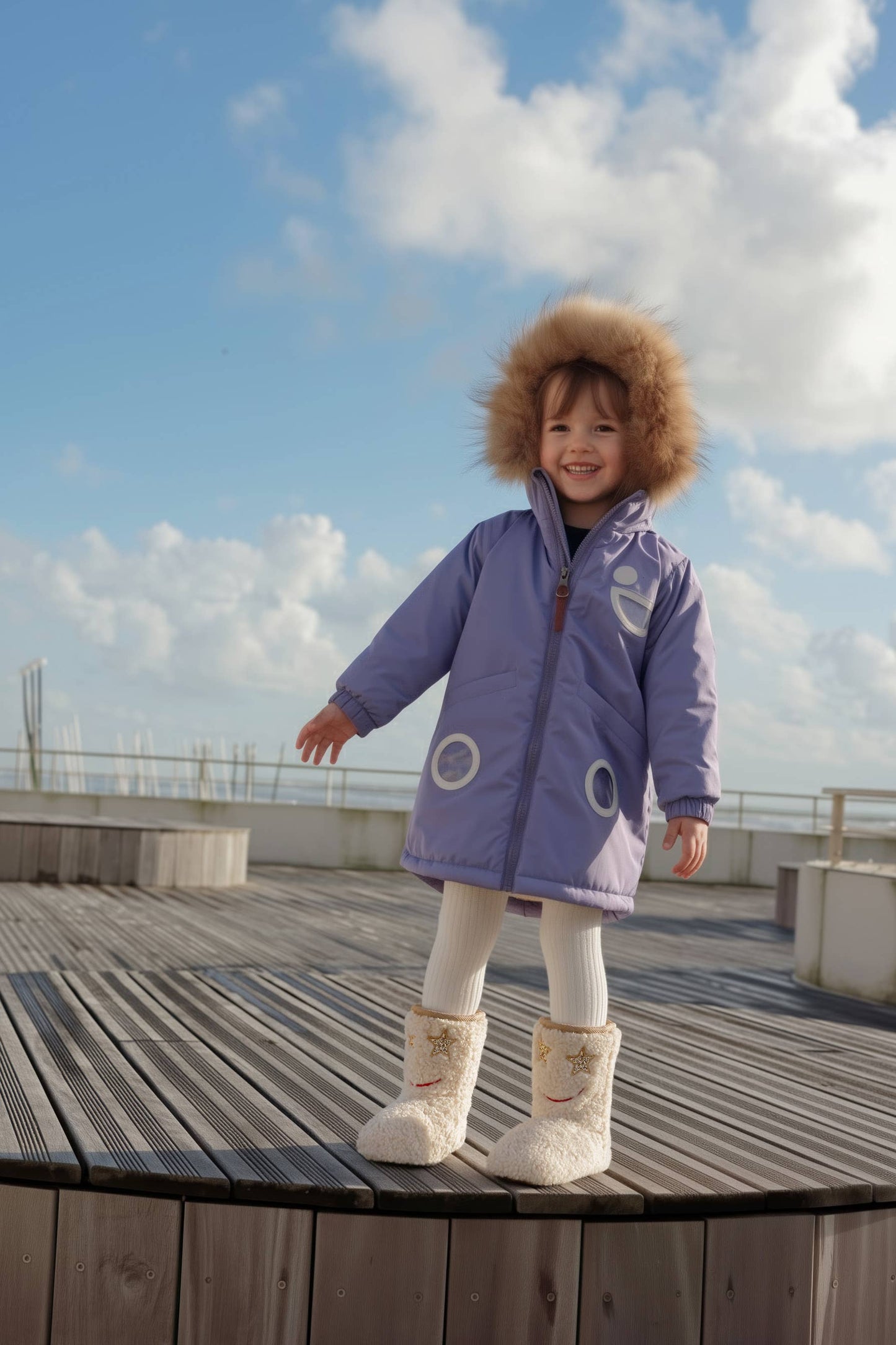 Warm Waterproof & Snowproof Kids' Winter Coat (Lavender): 9/110Y (140cm)