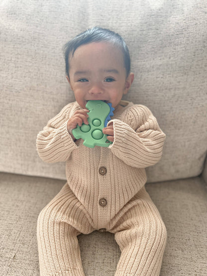 Itzy Pop™ Silicone Teether With Sensory Popper - Dino