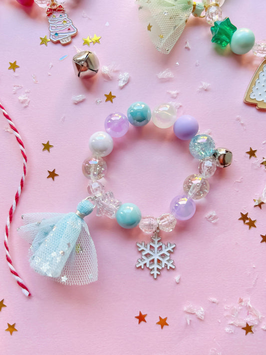 Starlette Collection – Frosted Snowflake Charm Bracelet