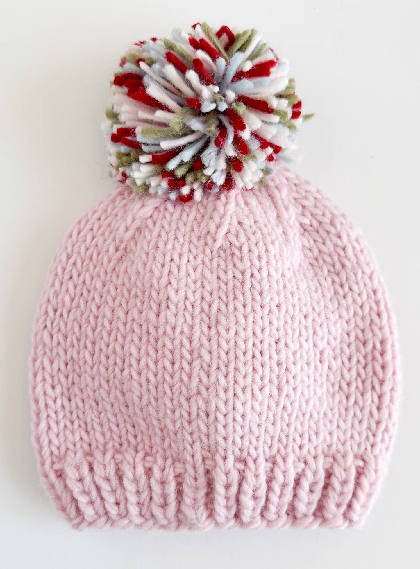 Merry Hat Pink Baby Kid Girl Knit Beanie Christmas Holiday: XS; 3-6M