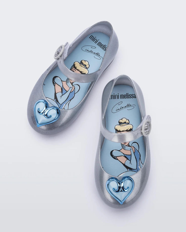 Mini Melissa + Disney Sweet Love Princess Baby Ballerinas: Silver