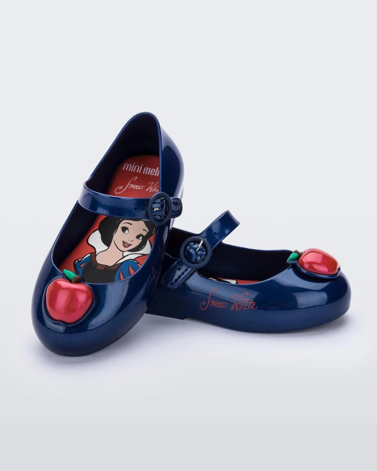Mini Melissa + Disney Sweet Love Princess Baby Ballerinas: Metallic Blue/Red