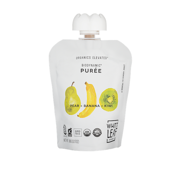 Organic Regenerative Pear+Banana+Kiwi Puree: 24 (90g) pouches