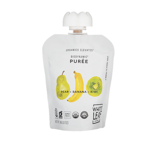 Organic Regenerative Pear+Banana+Kiwi Puree: 24 (90g) pouches