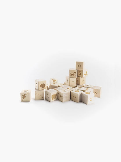 English Alphabet Block Set of Cubes for Children Wooden Toys