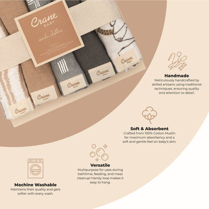 Ezra 5-pc. Wash Cloth Set (Woodland Animal)