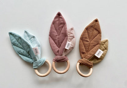 Baby Sensory Toy - Teething Ring - Almond - Organic Cotton