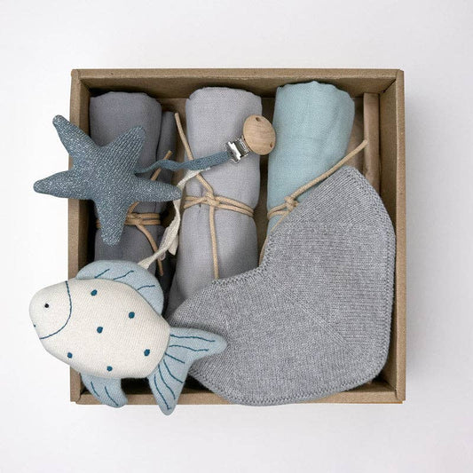 Baby Gift Box - Shades of Aqua Sea - Sustainable & Organic
