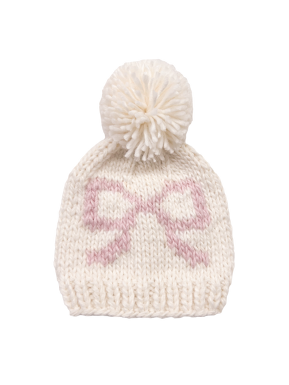 Bow Hat Pink Baby Kid Girl Beanie Fall Winter Accessories: S; 6-24M