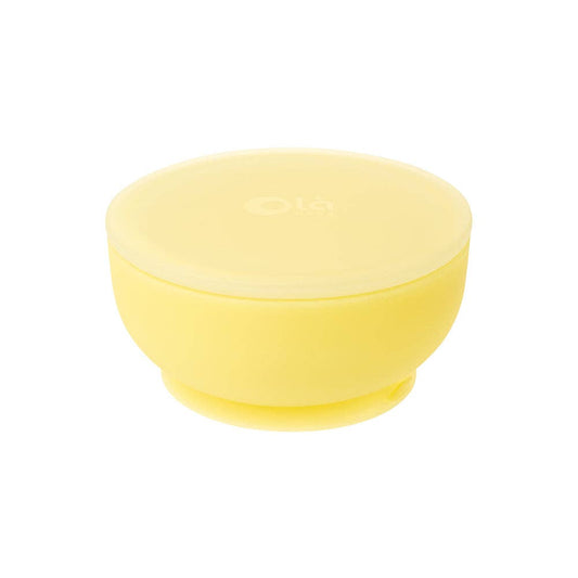 Silicone Suction Bowl with Lid: Lemon