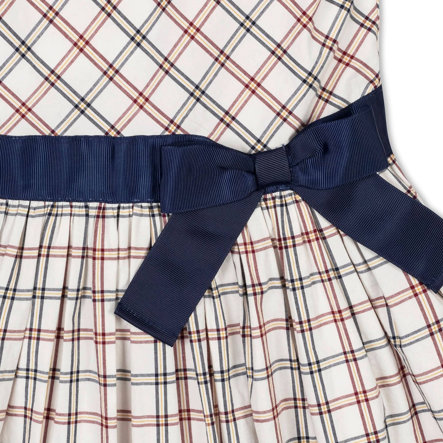 Organic Stretch Poplin Sash Dress: Homeroom Check / 2T