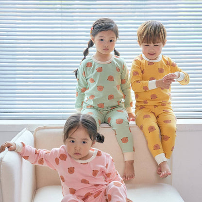 BabyRabbit Teddy Bear Long Sleeve Set: Pastel Green / 12M-18M