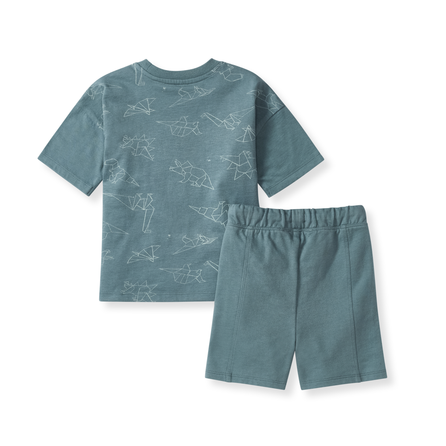 Origami Dinos Boy Tee & Shorts Set: 2T