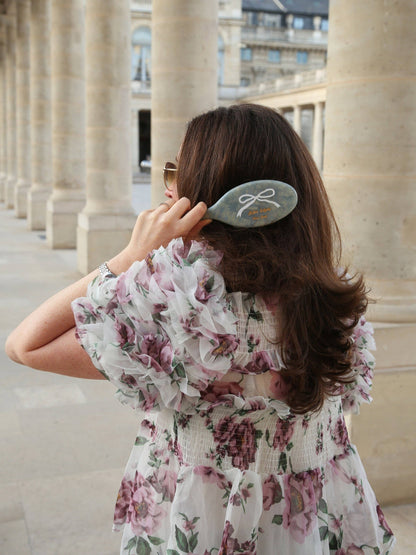 Hand-painted Baby Blue Bow Amazing Hair Day Brush | Eco-Friendly