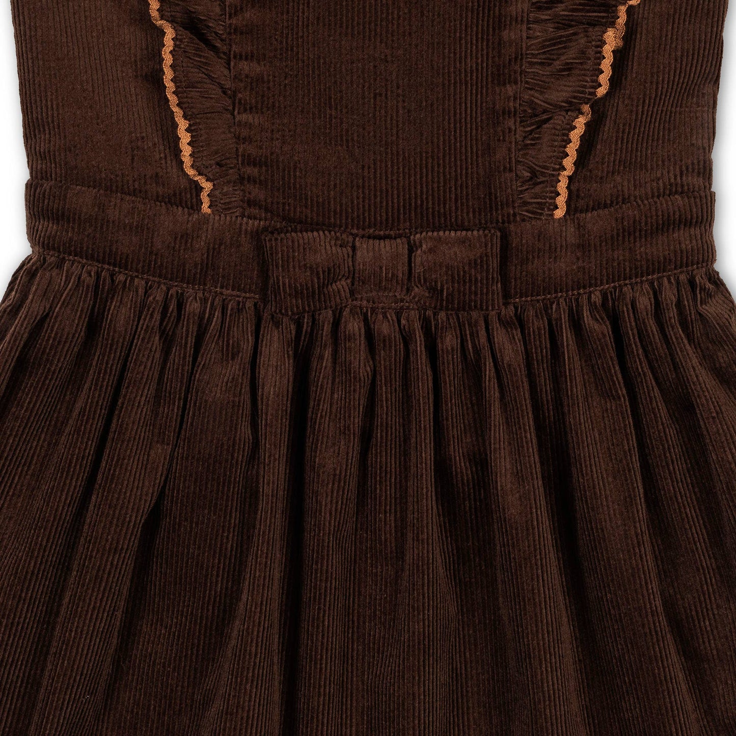 Organic Corduroy Ruffle Jumper: Chocolate / 5