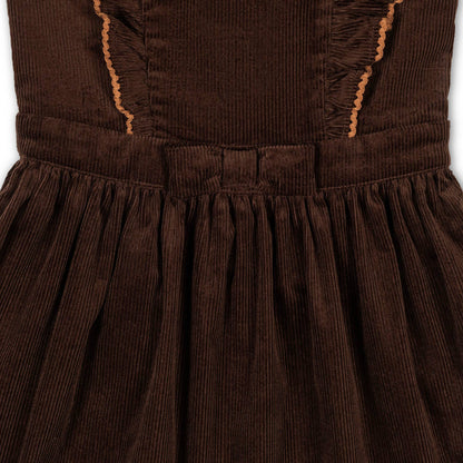 Organic Corduroy Ruffle Jumper: Chocolate