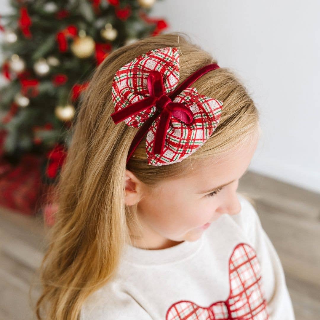 Christmas Plaid Layered Bow Headband - Hair Bows