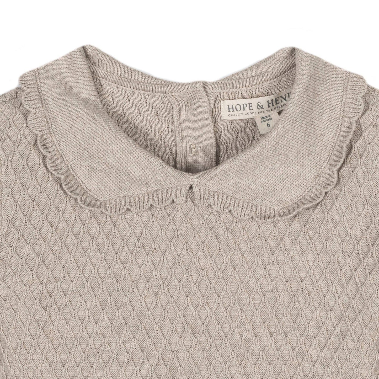 Organic Peter Pan Collar Sweater Dress: Light Taupe Heather / 5