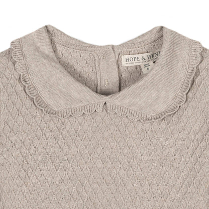 Organic Peter Pan Collar Sweater Dress: Light Taupe Heather / 5