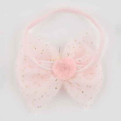 Light Pink/Gold Glinda Bow Nylon Headband