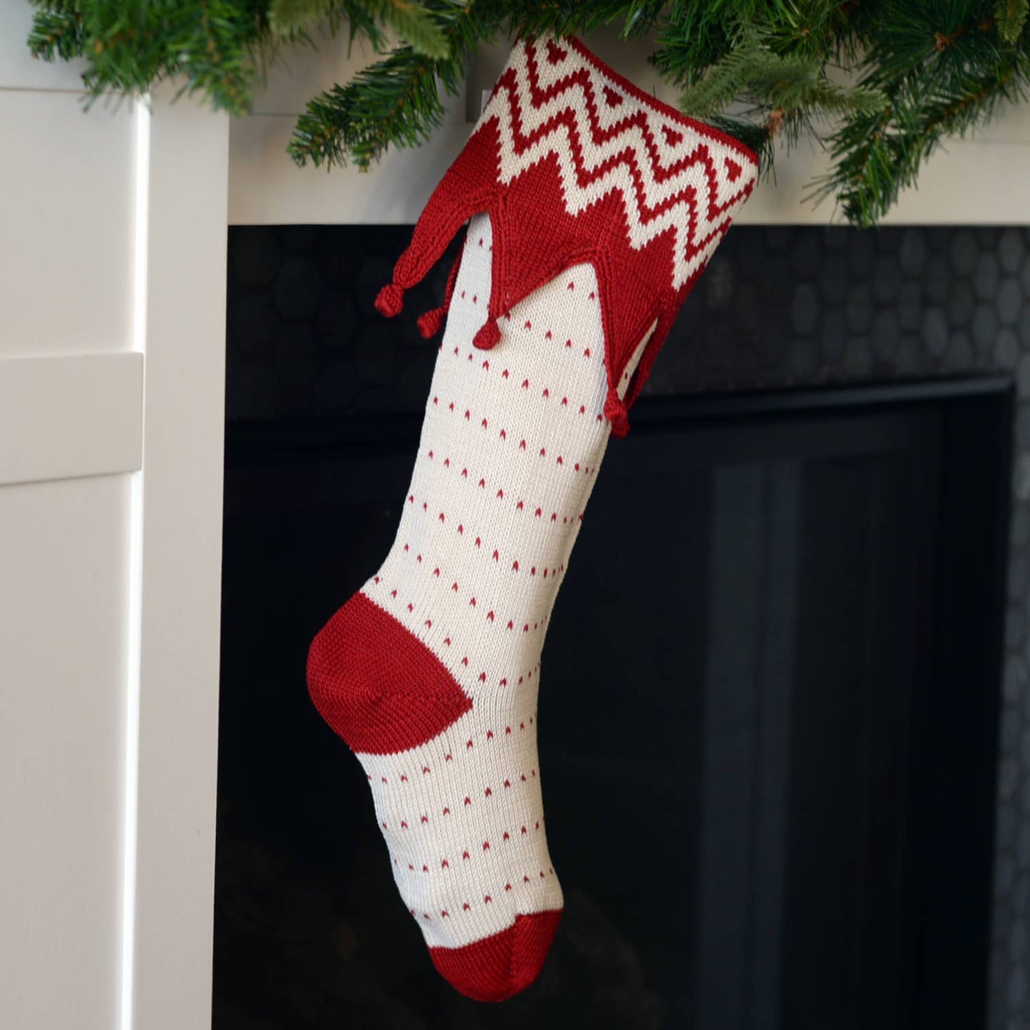 Zig Zag Elf Cuff Stocking