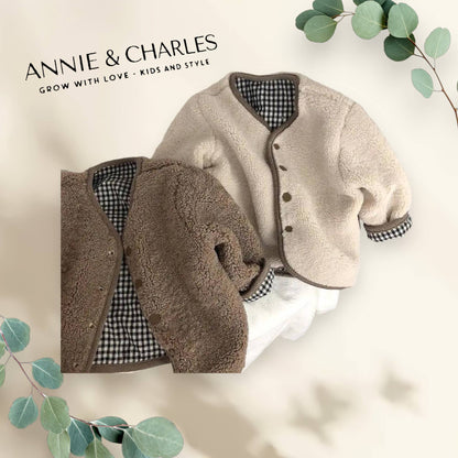 Annie & Charles® fluffy reversible jacket: Mousse