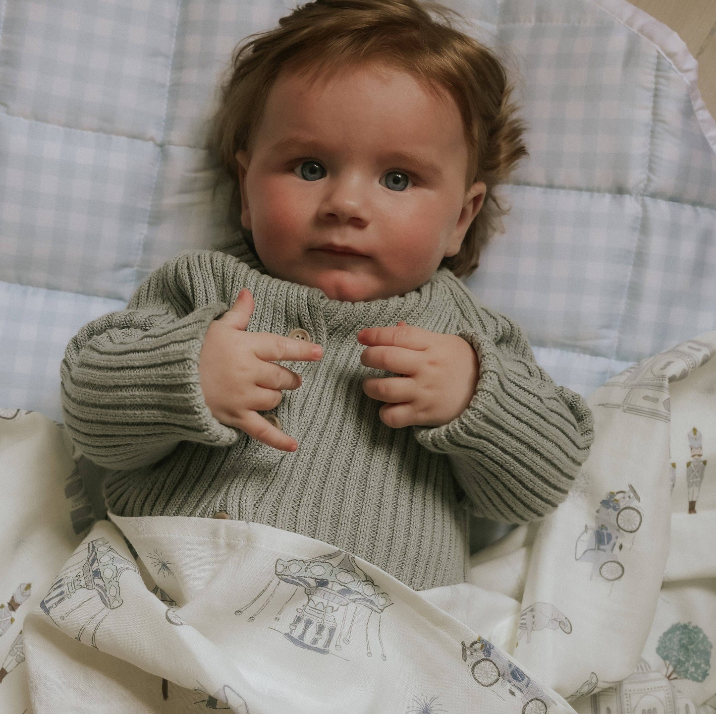 Adventures in Wonderland Swaddle - Aqua