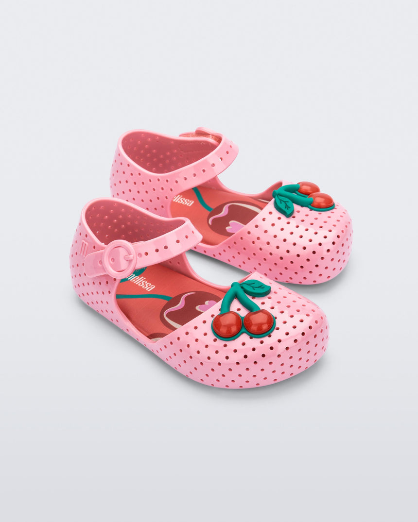 Mini Melissa Pop Baby Ballerinas: Pink/Red