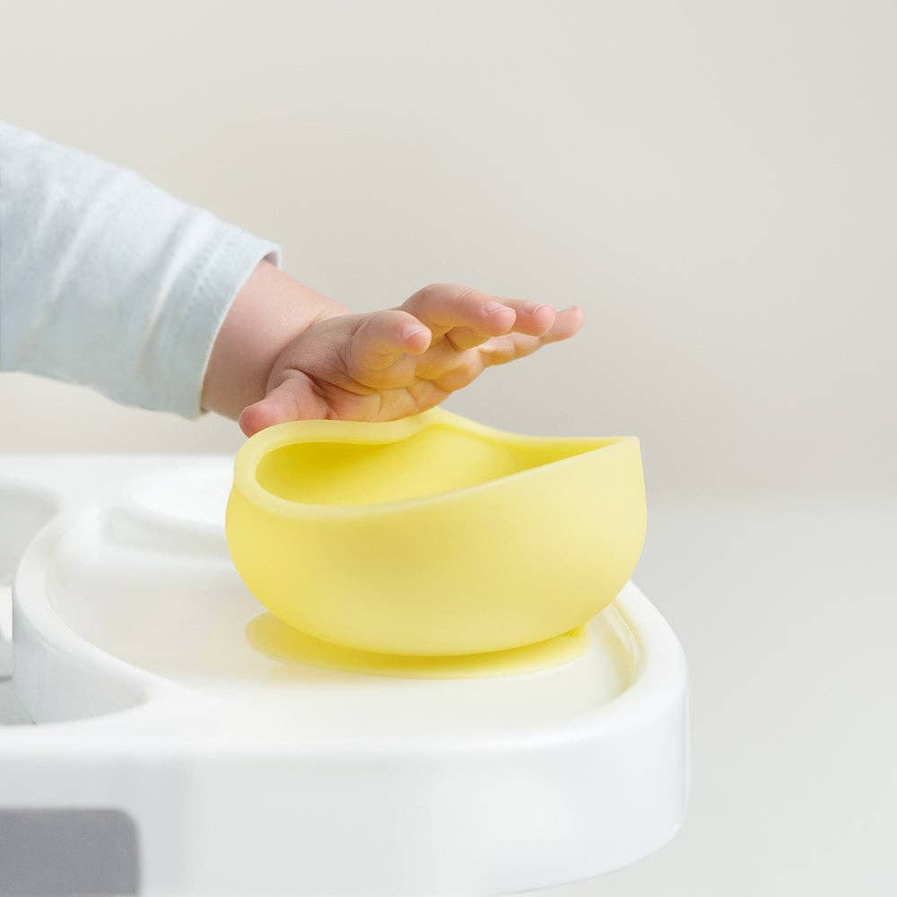 Silicone Suction Bowl with Lid: Lemon