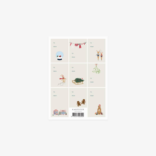 Gift Tag Stickers // Christmas Grid