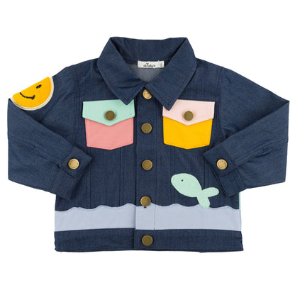 Sunrise Dylan Lyocell Denim Jacket: Dark Wash / 4-5 yr
